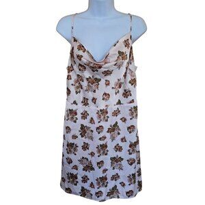 Floral Slip Dress With Adjustable Straps coquette flower core beach party fairy